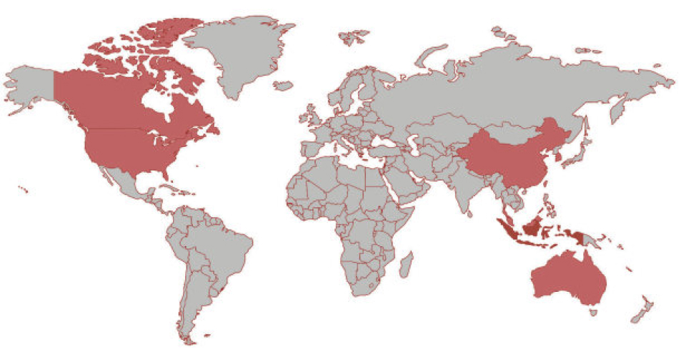 map of export